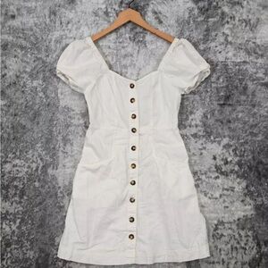Madewell Linen Cotton Puff sleeve Mini dress size 14